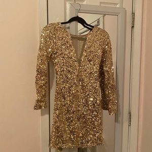 Gold sequin dress
